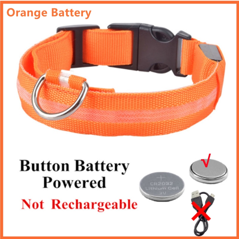 LED Glowing Dog Collar Adjustable Flashing Rechargeable