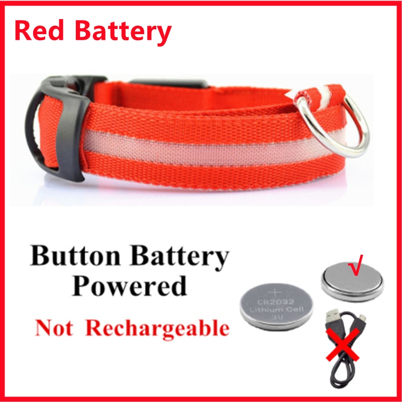 LED Glowing Dog Collar Adjustable Flashing Rechargeable