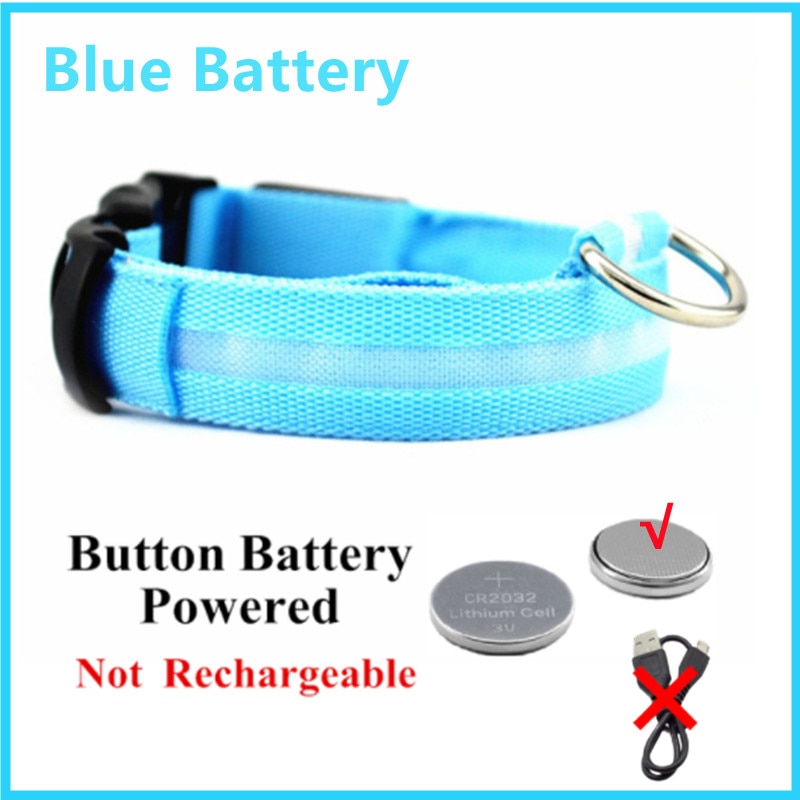 LED Glowing Dog Collar Adjustable Flashing Rechargeable